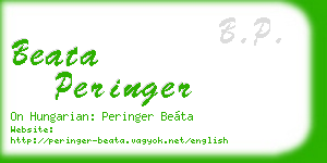 beata peringer business card