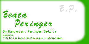 beata peringer business card